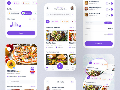 Food Delivery App UI KIT - Eat Up app app design app ui app ui kit food food app food delivery food delivery app ui design ui kits ui resource uihut