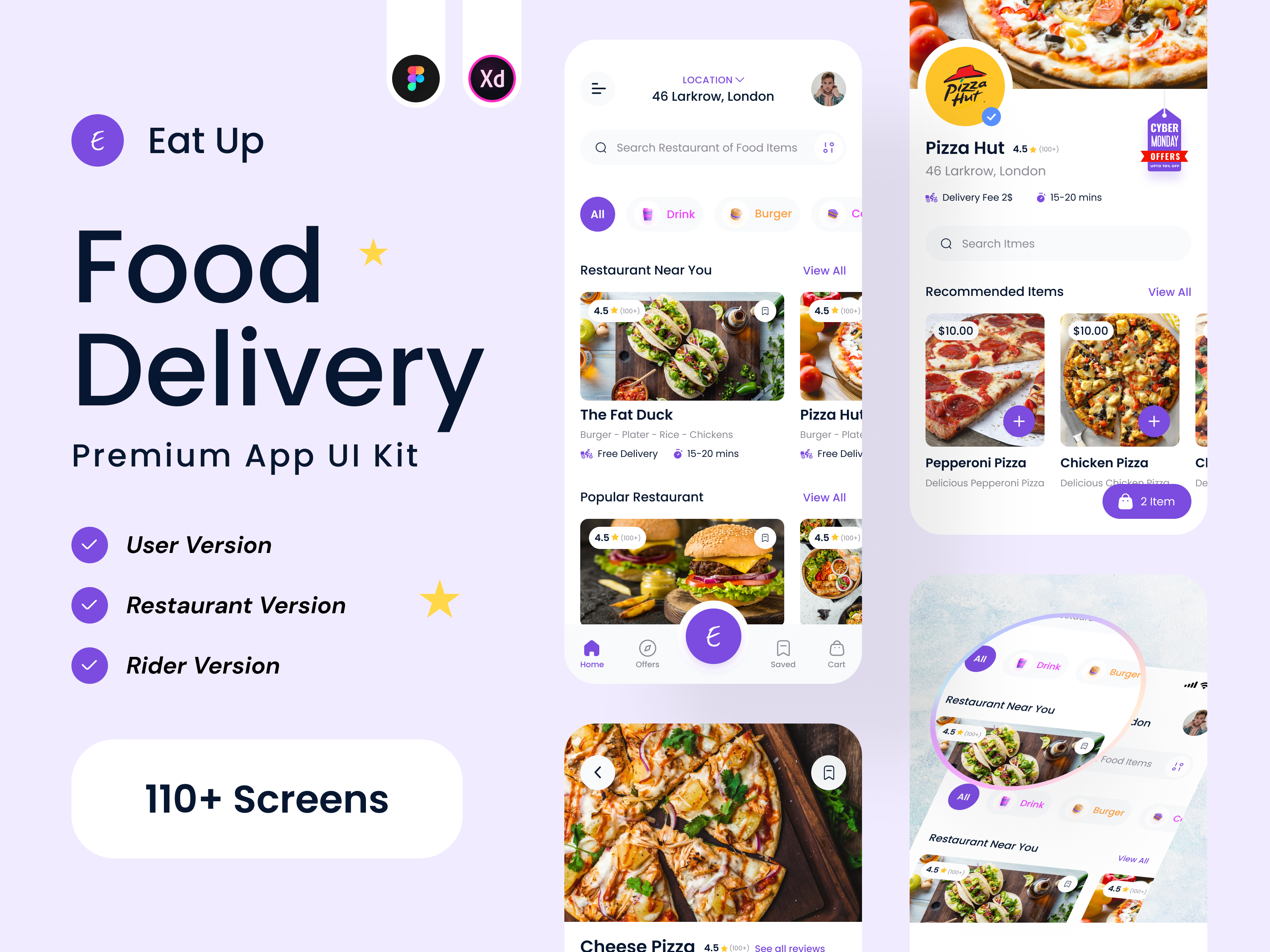 Food Delivery App UI KIT - Eat Up by UIHUT - UI UX Design Agency on Dribbble