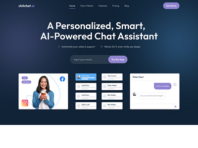 ChatBot Landing Page Design by UIHUT on Dribbble