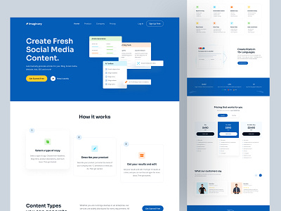 Copywriting Tools Website Design - Imaginary.ai design landing page resource ui ui resource uihut web ui