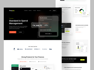 Easy Payment Website Design design financial web design landing page landing page resource payment website ui ui resource uihut web template web ui website