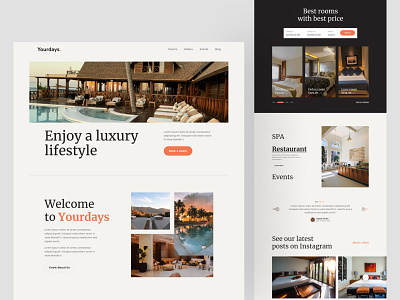 Hotel Booking Website Design - Yourdays design landing page design landing page resource ui resource uihut web design web ui websit