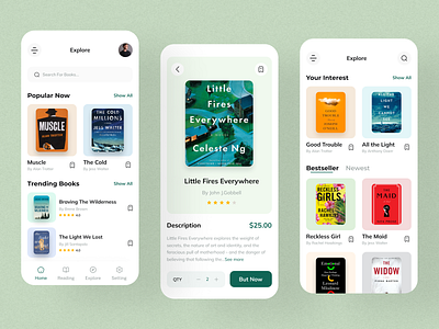 Book Store App Design app app design app ui kit colorful ui figma kit free ui resource mobile app modern app design ui ui design ui resource uihut
