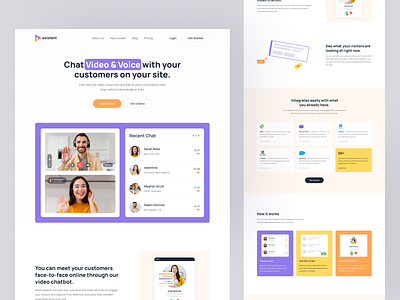 Video Chatbot Landing Page Design free ui resource landing page landing page resource ui resource uihut video chatbot web design web design 2022 web page design web template web ui