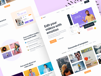 Video Editing Website Design figma design free ui resource landing page landing page resource ui resource uihut video editing web design video editor tool video editor website web template web ui