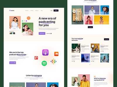 Podcast Landing Page Design - Babble figma design free ui resource landing page resource podcast landing page ui resource uihut web design web podcast web ui