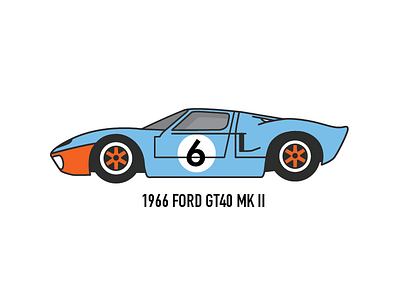 Ford GT40 car ford fordgt gt40 illustration racing