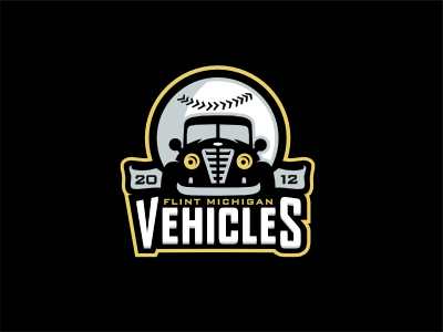 Flint Vehicles baseball black branding car fantasy flint gold grey logo michigan sports vehicle