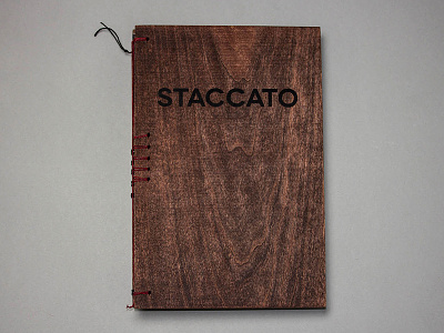 Staccato Cover book cover illustration red oak silk screen staccato typography wood