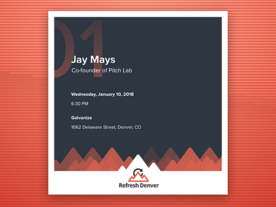 Refresh Denver — January Event Card card denver event meetup poster refresh sketch social media