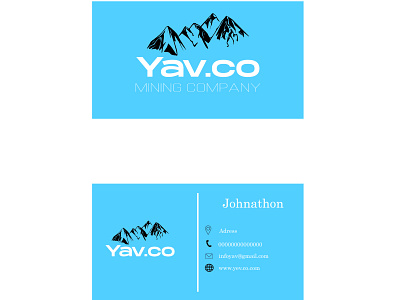 Mining company business card branding businesscard design flat vector
