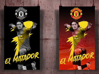 Edinson Cavani (7) ggmu graphic design manchester united mufc poster red reddevils sports sports poster striker typography united