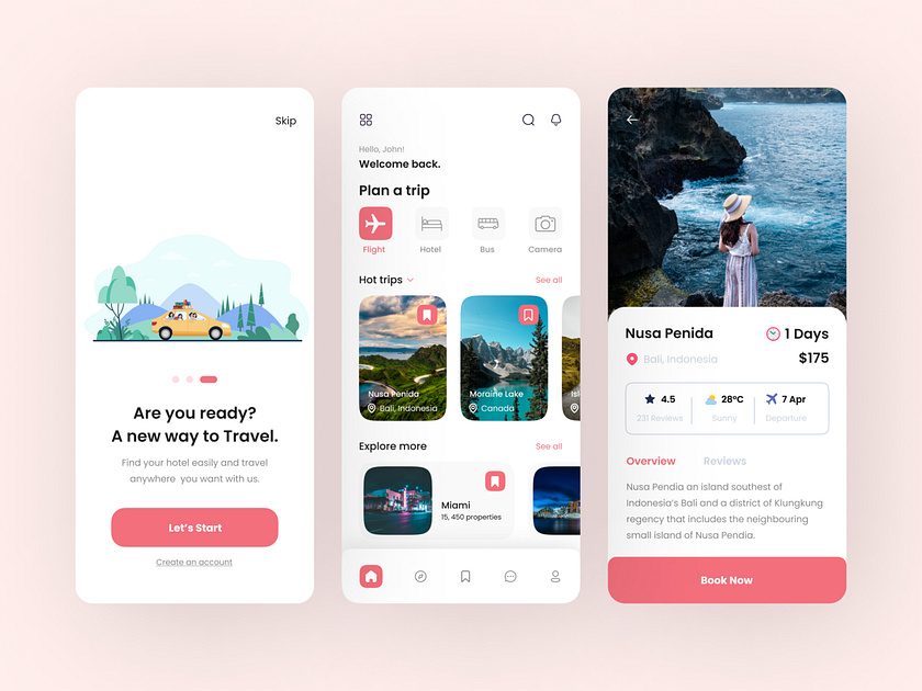 Travel service - Mobile App by NUR MOHAMMAD SHEKH on Dribbble
