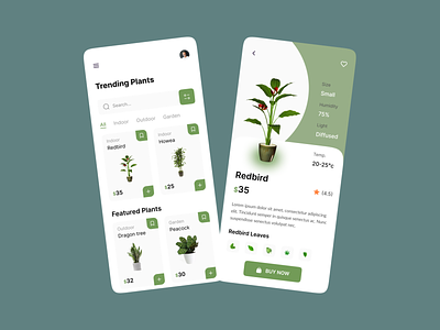 Plant Shop - Mobile App app application clean concept app design eco ecommerce flowers gardening gardens green interface mobile modern plant app plant care planting store ui ux