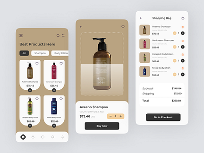 Beauty Product Shop App beauty beauty product cosmetic cosmetics e-shop ecommerce facial hair care ios app lotion mobile app natural online shop product design products shampoo shopify shopping app skincare ui ux