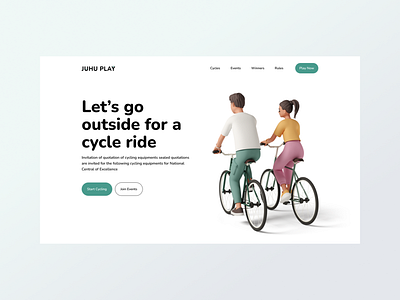 Juhu Play | Web Header | Landing Design 3d design figma design graphic design header illustration landing page landing page design logo ui ui designer user experience design ux design ux designer