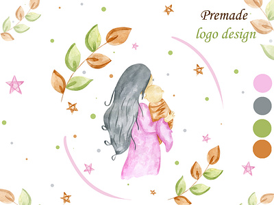 Mum with newborn baby logo