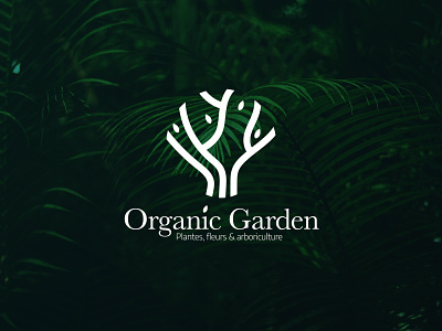 Organic Garden - Logo arboriculteur bio design flower garden graphic design herboriste icon leaf logo nature paysagiste planet plant plantes tree vector
