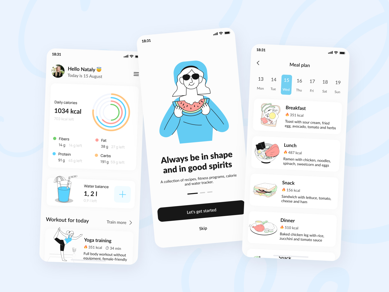 Calorie Counter App by Yuliia Parfutko for Apiko on Dribbble