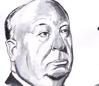 Woody Hitchcock alfred hitchcock brush director hitchcock illustration ink