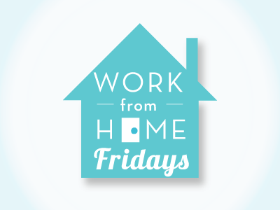 Work from Home Fridays branding campaign gradient house logo