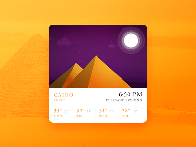 Weather daily egypt evening new orange ui weather widget