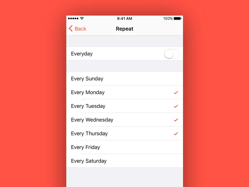 #MakeItBetter: iOS Alarm Settings by Vipul Malhotra on Dribbble