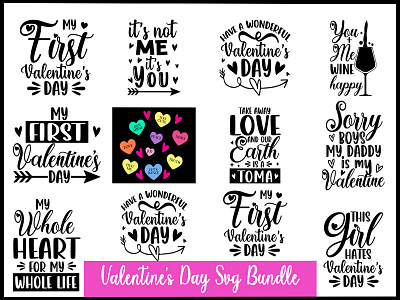 valentine's day svg bundle branding design graphic design illustration logo shirt t shirt design typography vector
