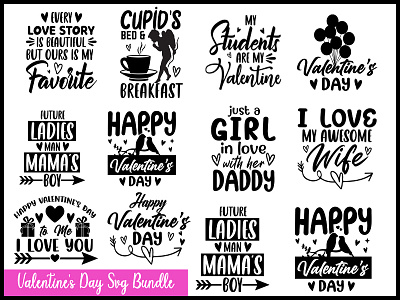 valentine's day SVG Bundle design graphic design illustration t shirt design typography vector