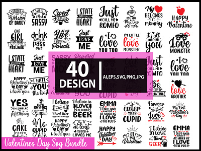 Valentine's Day svg bundle/40 design branding design graphic design illustration logo shirt t shirt design typography vector