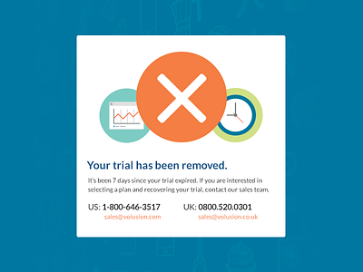 Expired trial removed message ecommerce flat design icons