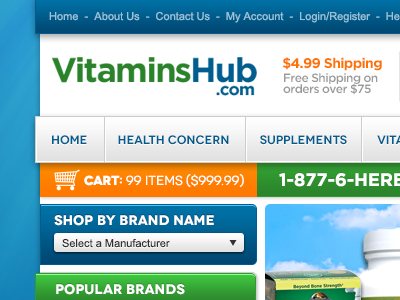 E-commerce Store UI navigation ui vitamins