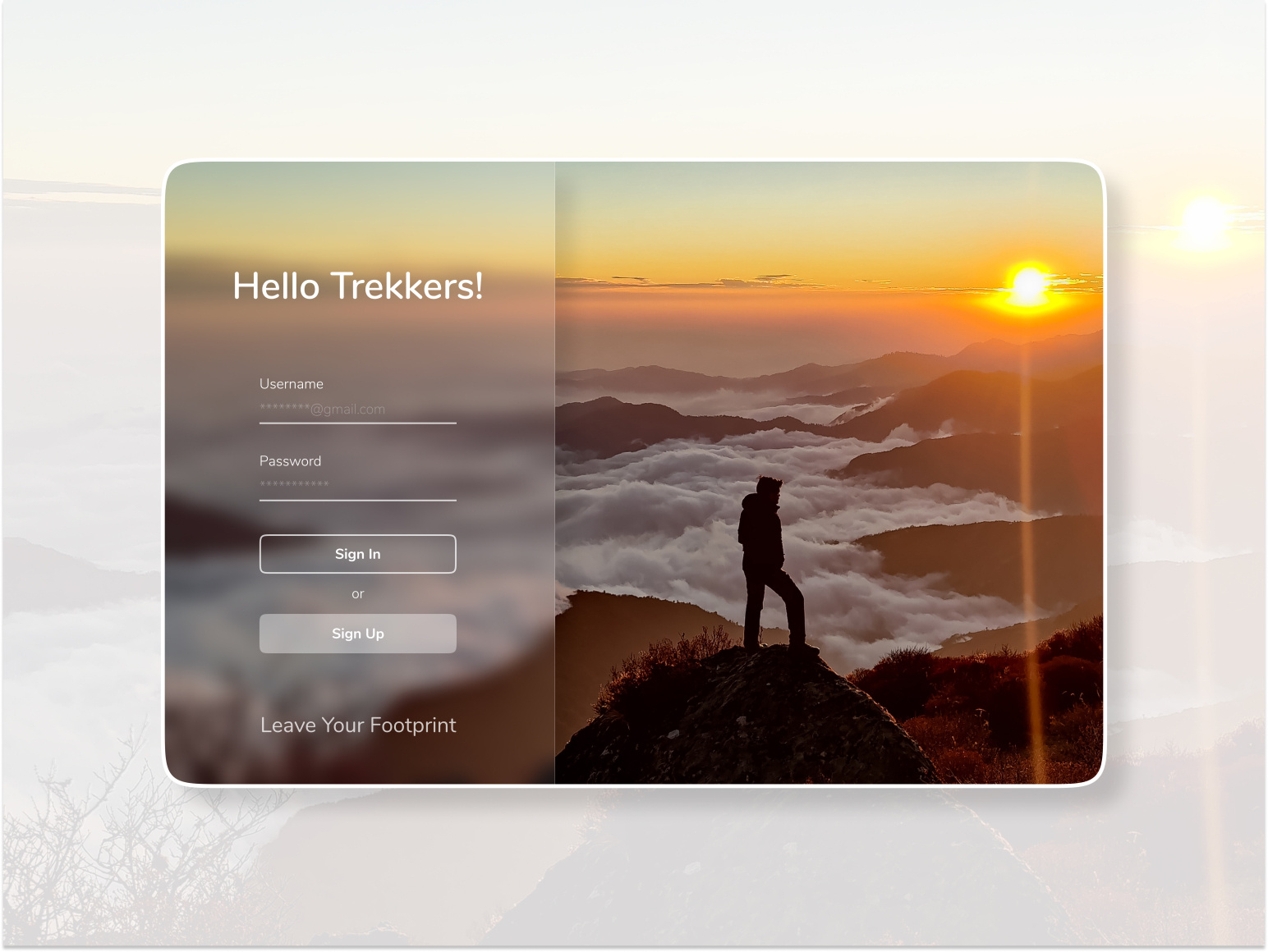 login page for a travel website by Kruti Vora on Dribbble