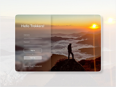 login page for a travel website