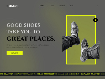 web-page for a shoe company app branding design figma graphic design shoebranding ui uiux userinteface ux webdesign website websiteforshoe