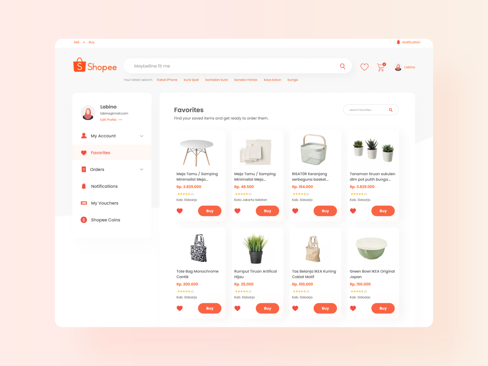 favorites-page-for-shopee-web-by-labina-on-dribbble