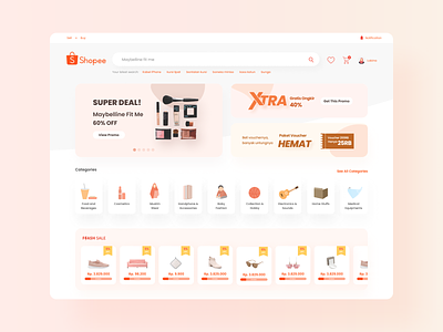 E-commerce Homepage case study clean ecommence ecommerce shopee ui uipractice uiux