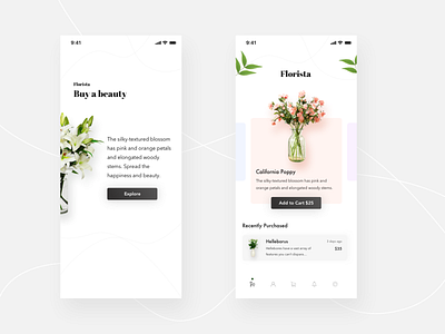 Florista - Mobile App Concept app design clean concept concept design design florist flower ios iphone mobile mobile app design mobile design mobile ui ui uipractice uiux
