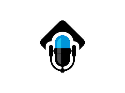 Microphone Logo branding broadcasting communication logo logo design microphone modern modern logo news podcast radio studio talkshow ui ux