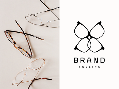 Eyewear Butterfly Glasses Logo