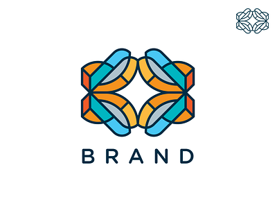 Stained Glass Floral Logo abstract artistic artsy branding floral logo logo design logo for sale modern modern logo stained glass symmetry vector