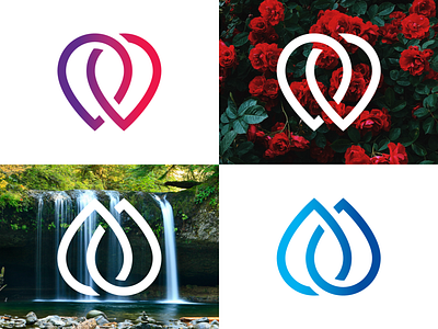 Modern Heart Or Droplets Logo