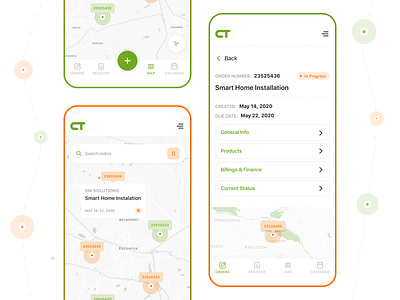 CT Group Company - Mobile application clean design figma green interface minimal mobile orange ui uidesign uiux user interface ux web app