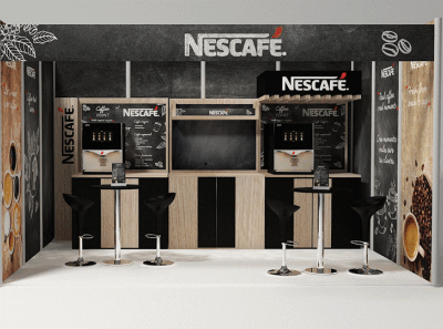 Stand nescafe design graphic design