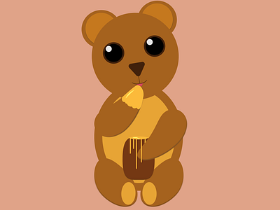 Bear with honey animal bear design honey illustration the character vector
