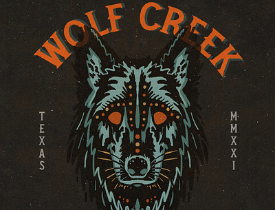 WOLF CREEK alternative art bold branding dark theme design icon illustration logos skull art wolf