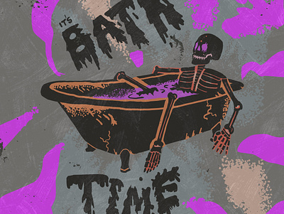 Bath Time alternative bold death design gothic illustration logos skeleton skeletons skull skull art skull logo vector