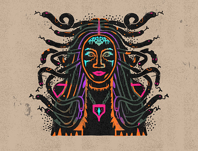 Medusa alternative bold branding colorful design illustration logo logos skull art snakes vector