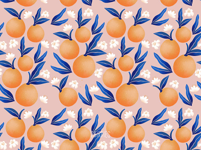 Seamless Pattern Orange Illustration