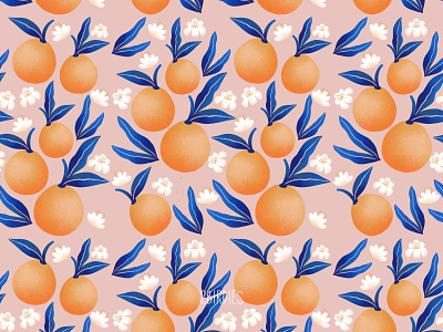 Seamless Pattern Orange Illustration background design botanical art design flower illustration illustration orange illustration orange patterns oranges print seamless pattern seamlesspattern template textile design textile print textiles texture